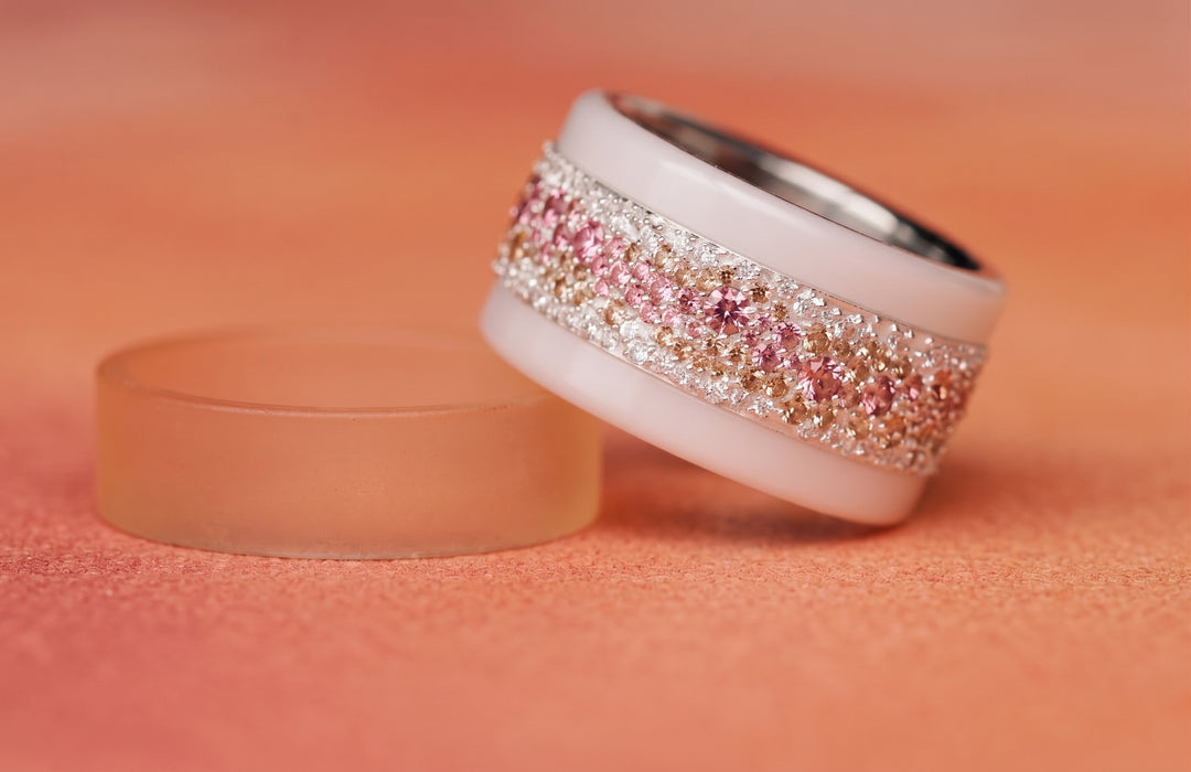Anneau (addon) en argent Autumn entièrement serti de zircons pour bague mood interchangeable