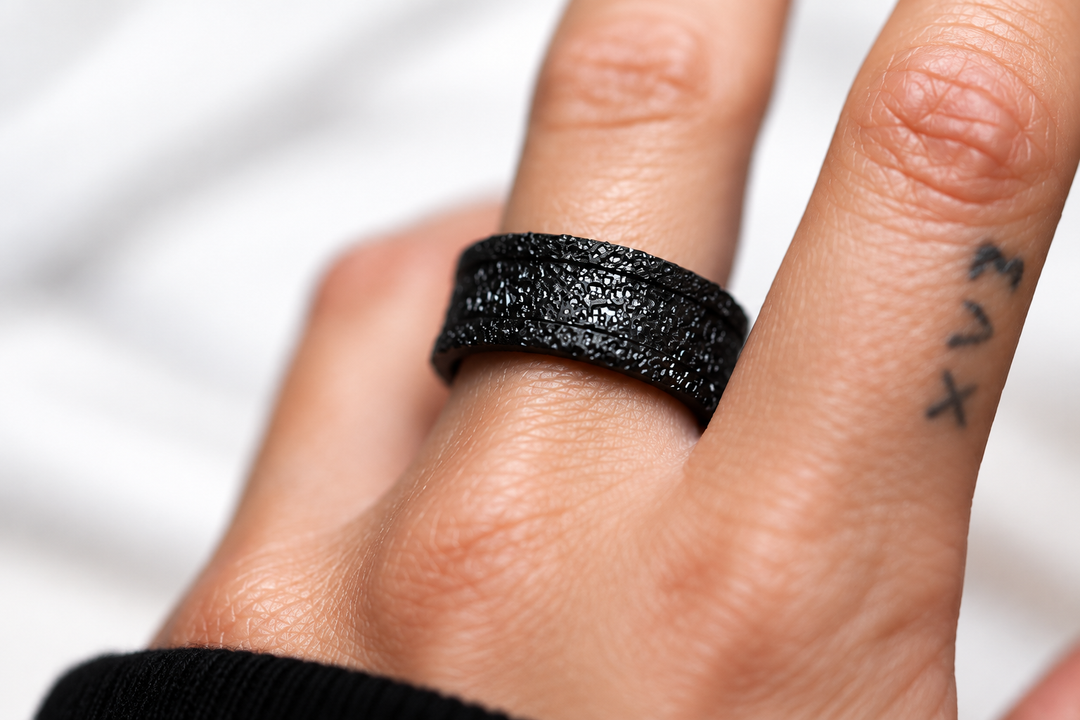 🩶 Anneau (deux tiers) en acier Rock pour bague mood interchangeable
