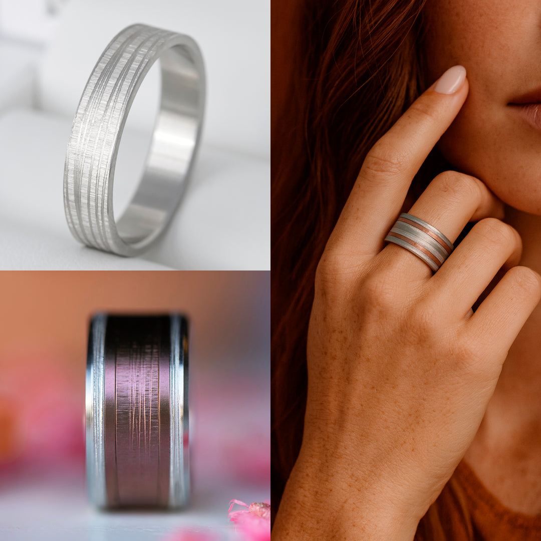 Anneau (deux tiers)  "Halo" en acier inoxydable pour bague mood interchangeable
