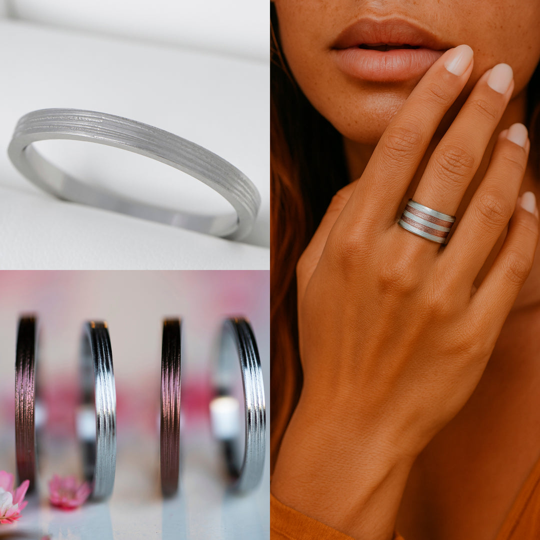 Anneau (medium) "Halo" en acier inoxydable pour bague mood interchangeable