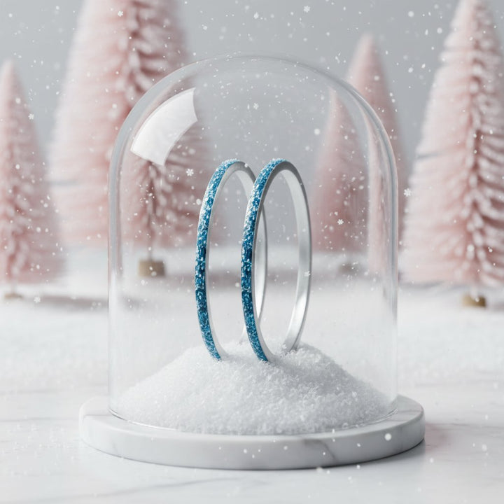 Edition collector - été 2025 : Lune bleue 🌘 Pack de 2 minis en argent 925 avec un revêtement en émail bleu - paillettes