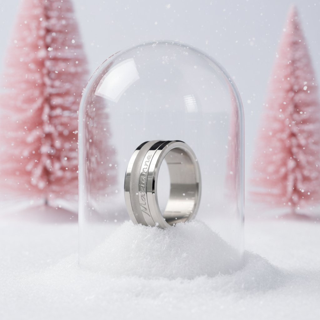 Bague mood complète pour femme avec une gravure personnalisée d'un prénom | Acier inoxydable