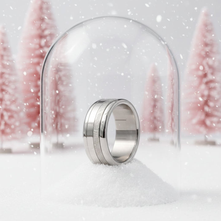 Ring set | Personalized fingerprint engraving | Steel