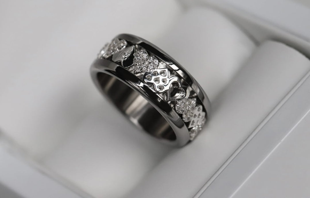 Bague mood en argent 925 et zircons "Premier amour"