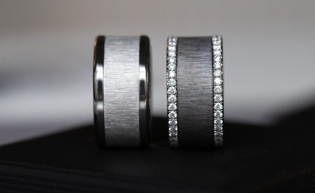 Inner ring (addon) in anthracite wrinkled steel for interchangeable mood ring