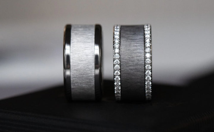 Inner ring (addon) in anthracite wrinkled steel for interchangeable mood ring