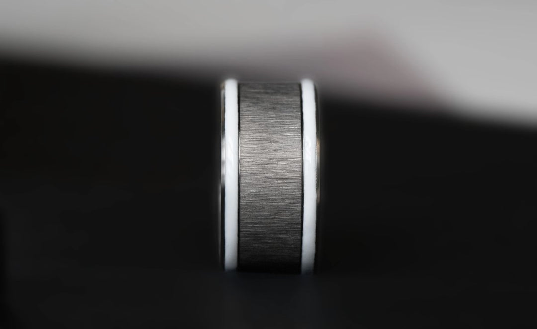 Inner ring (addon) in anthracite wrinkled steel for interchangeable mood ring