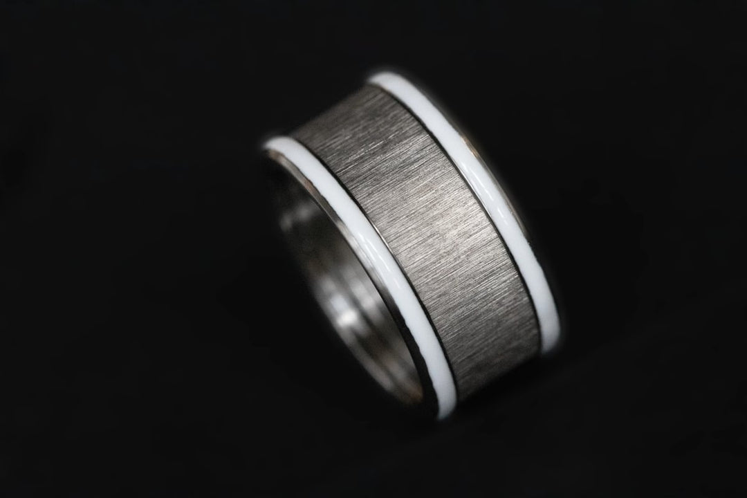 Inner ring (addon) in anthracite wrinkled steel for interchangeable mood ring