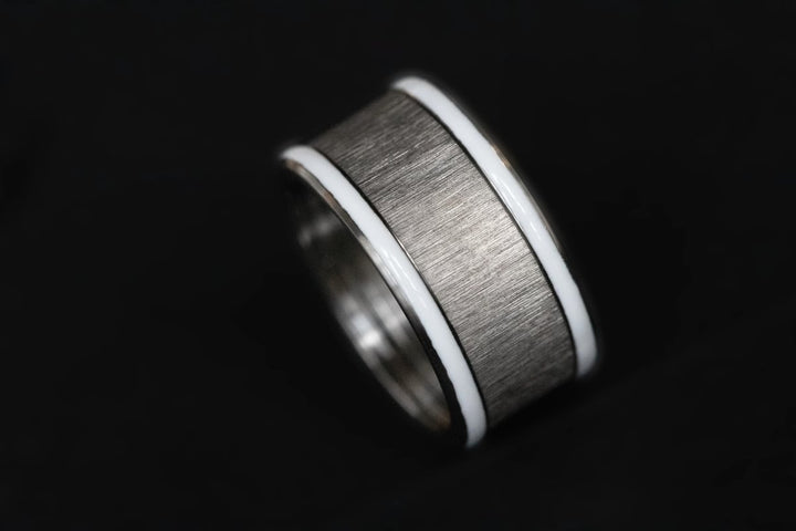 Inner ring (addon) in anthracite wrinkled steel for interchangeable mood ring