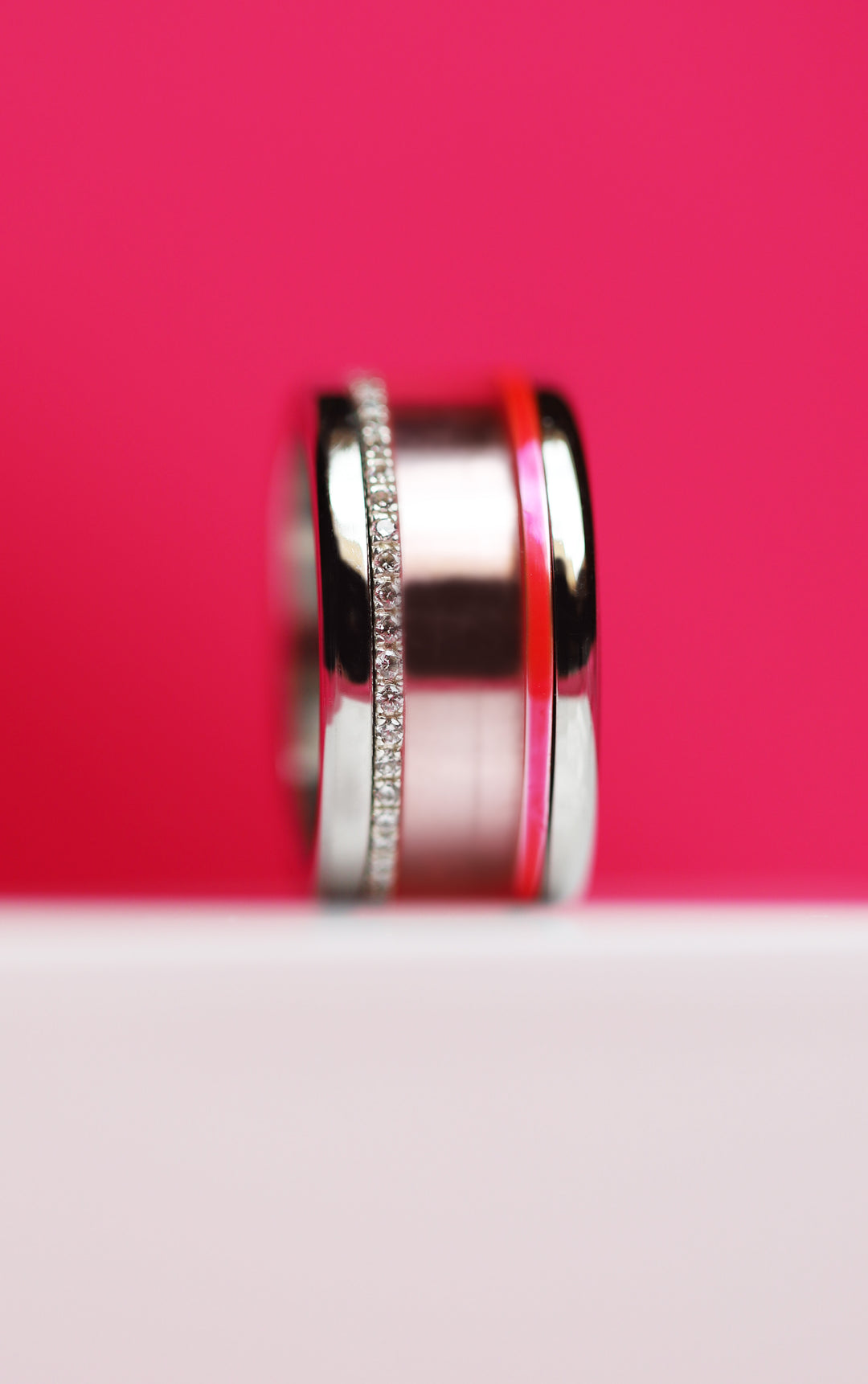 💕 Set von 2 Innenringe (Mini Addon) aus 925er Silber "Punche" Flashy Rosa Ausführung für den auswechselbaren mood Ring