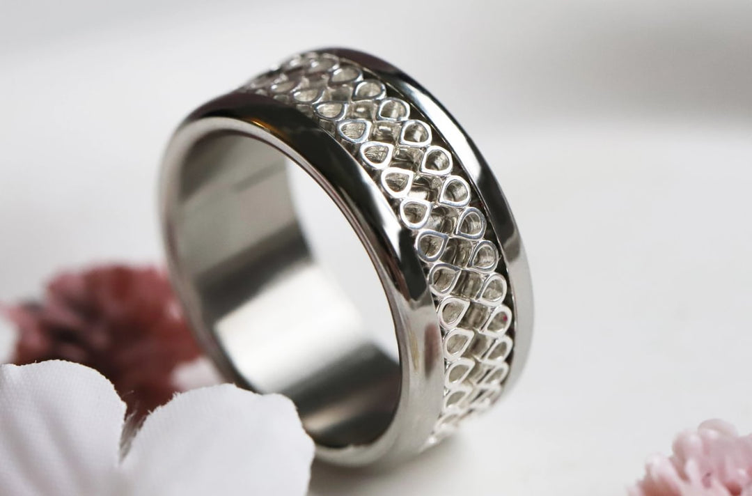 Anneau (medium) en argent 925 "Hanabira"  bague mood interchangeable (collection éphémère 30 créations seulement)