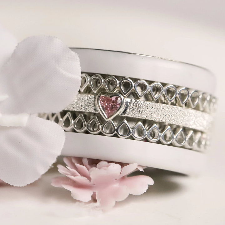 Anneau (medium) en argent 925 "Hanabira"  bague mood interchangeable (collection éphémère 30 créations seulement)