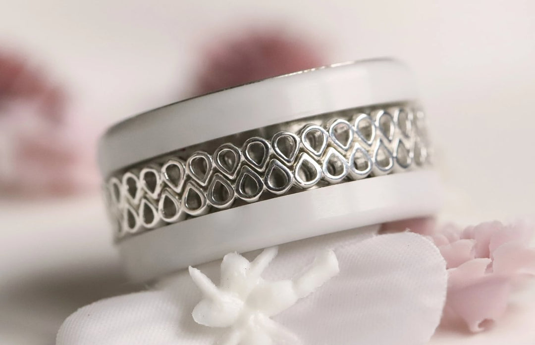 Anneau (medium) en argent 925 "Hanabira"  bague mood interchangeable (collection éphémère 30 créations seulement)