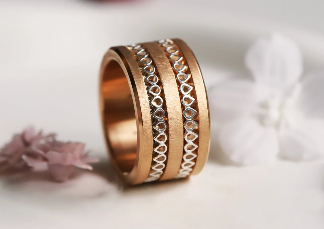 Anneau (medium) en argent 925 "Hanabira"  bague mood interchangeable (collection éphémère 30 créations seulement)