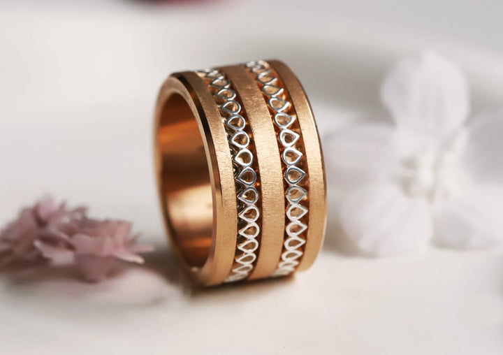Anneau (medium) en argent 925 "Hanabira"  bague mood interchangeable (collection éphémère 30 créations seulement)