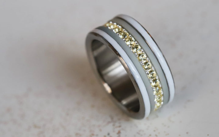 💍 Anneau (addon medium) "Auror" Aura en argent 925 serti de zircons jaunes clairs