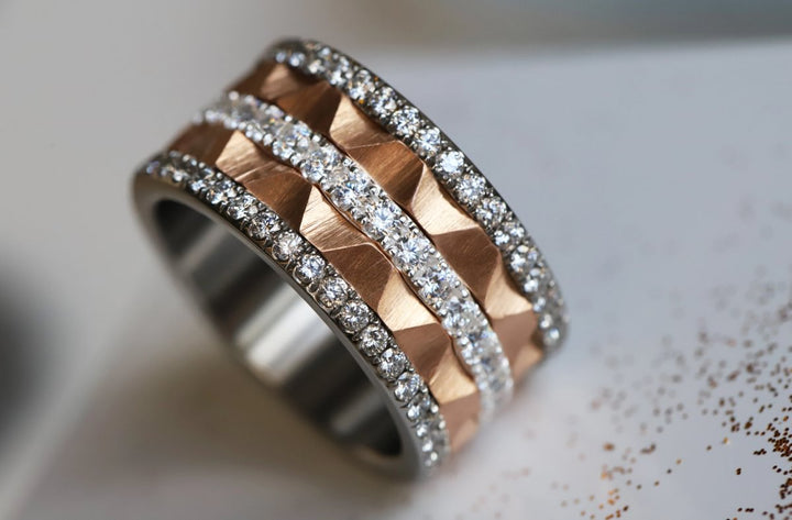 Anneau (medium) en acier rose Sahara pour bague mood interchangeable