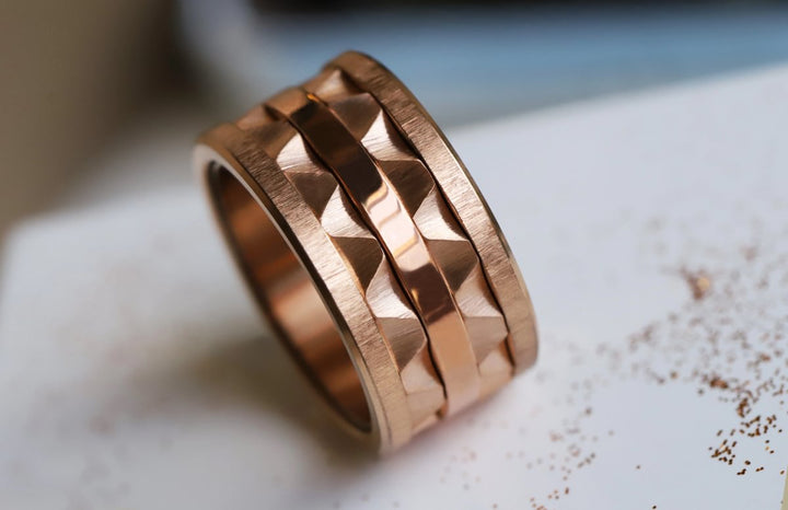 Anneau (medium) en acier rose Sahara pour bague mood interchangeable