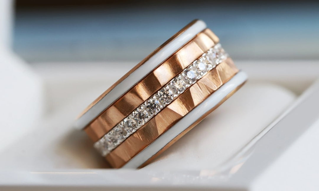 Anneau (medium) en acier rose Sahara pour bague mood interchangeable