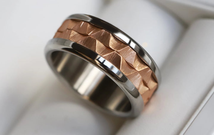 Anneau (medium) en acier rose Sahara pour bague mood interchangeable
