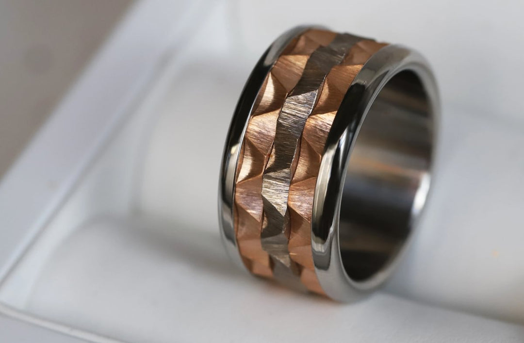 Anneau (medium) en acier rose Sahara pour bague mood interchangeable