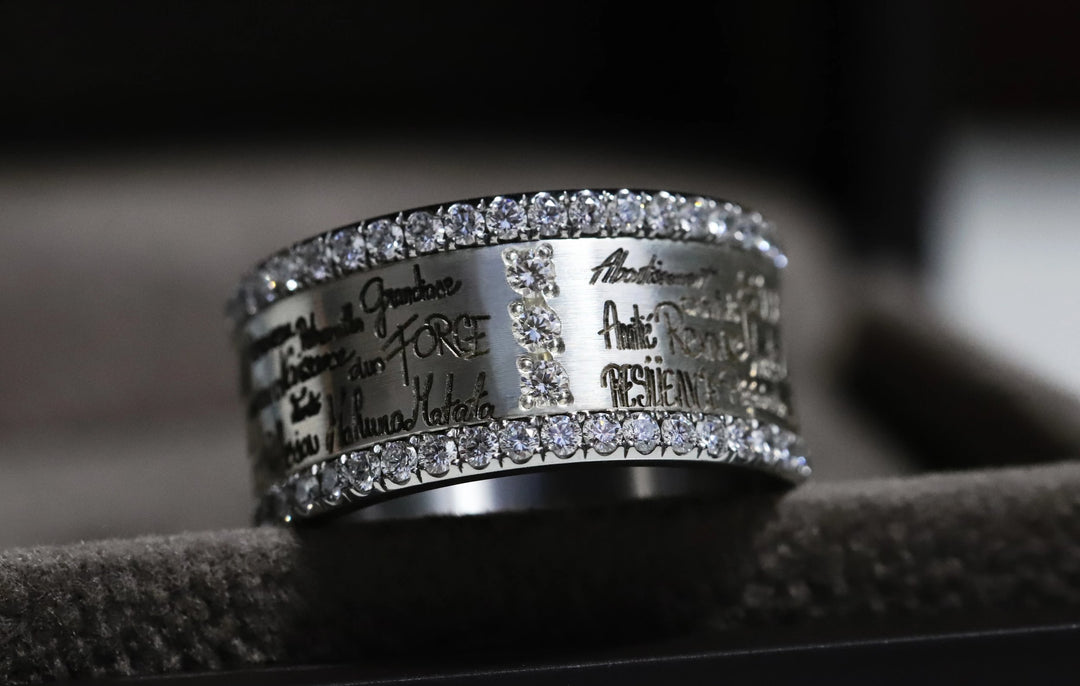 ✨ Innenring (Addon) aus oxidiertem Silber "Ihr" mit Diamanten besetzt für den auswechselbaren mood Ringe