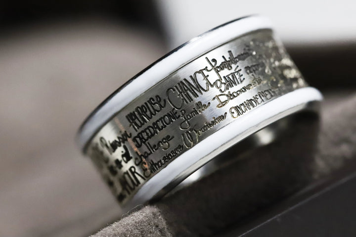 ✨ Innenring (Addon) aus oxidiertem Silber "Ihr" mit Diamanten besetzt für den auswechselbaren mood Ringe