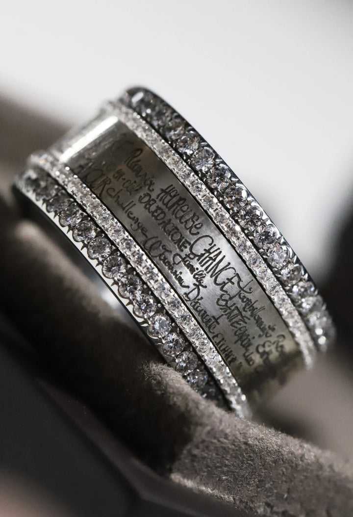 ✨ Innenring (2/3 Addon) aus oxidiertem Silber "Ihr" mit Diamanten besetzt für den auswechselbaren mood Ringe