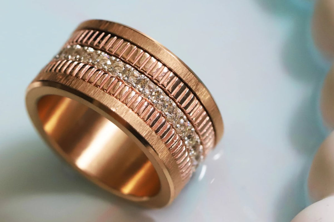 Anneau (medium) "Kaori Rose " en argent poli pour bague mood interchangeable