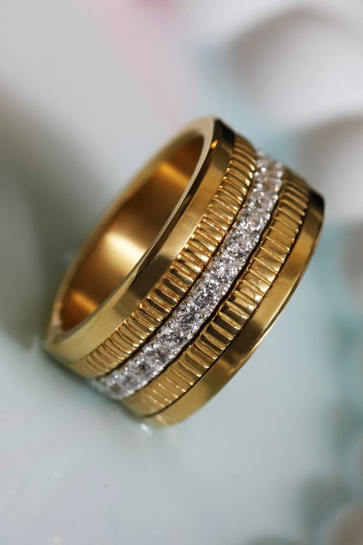 Anneau (medium) "Kaori Soleil" en argent poli pour bague mood interchangeable