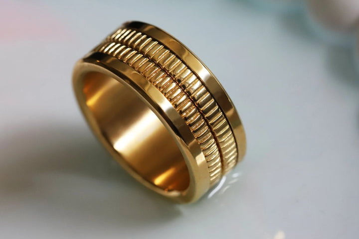 Anneau (medium) "Kaori Soleil" en argent poli pour bague mood interchangeable