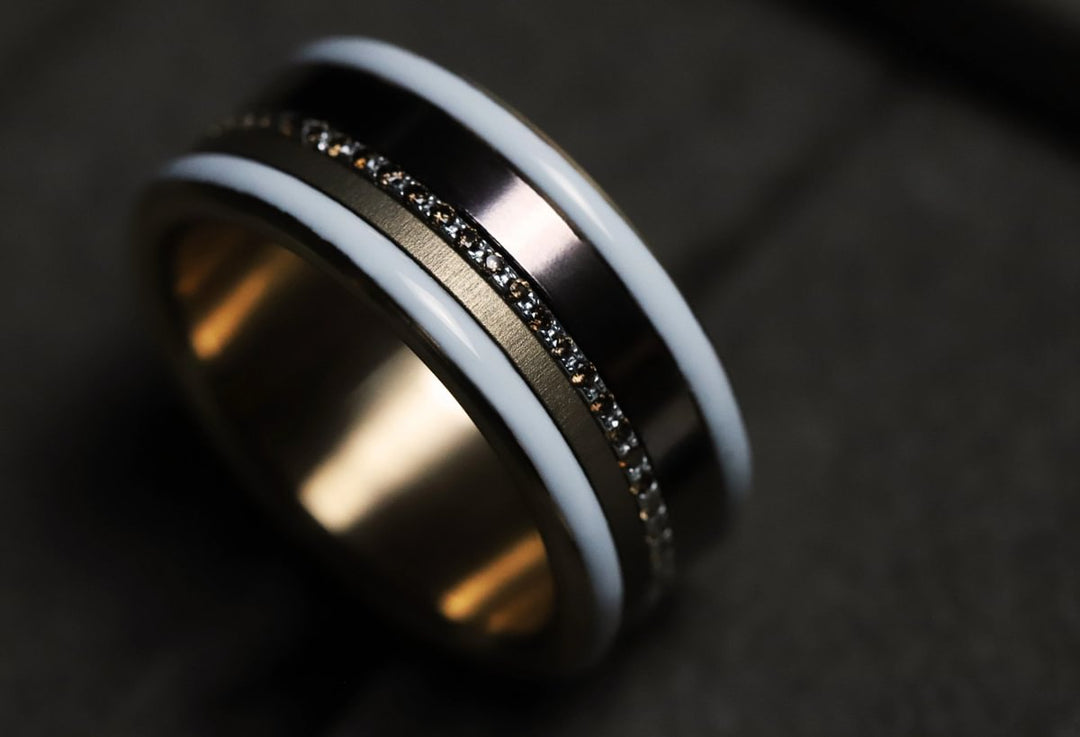 💍 Anneau (mini) "Aura Ambre" Aura en argent 925 serti de zircons bruns