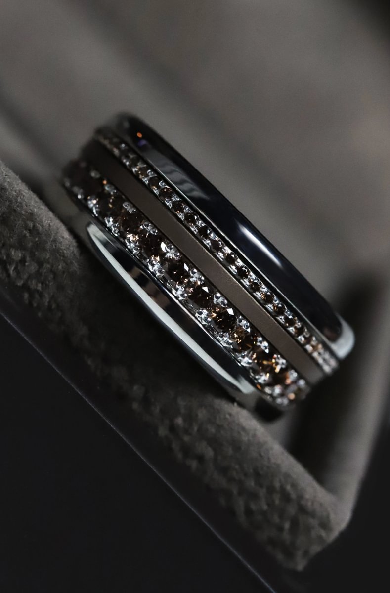 💍 Anneau (mini) "Aura Ambre" Aura en argent 925 serti de zircons bruns