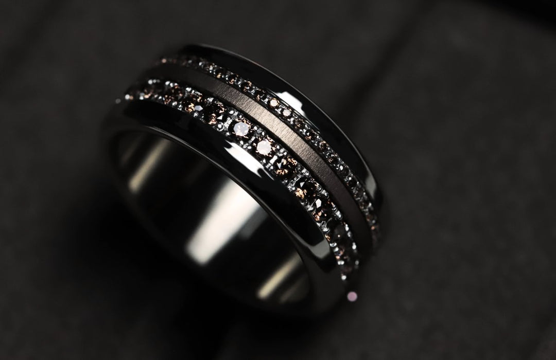 💍 Anneau (mini) "Aura Ambre" Aura en argent 925 serti de zircons bruns