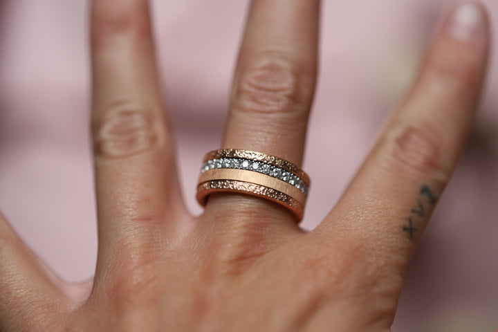 XS Base "Rock" in stainless steel for interchangeable mood ring, Collector's edition numbered from 1 to 100