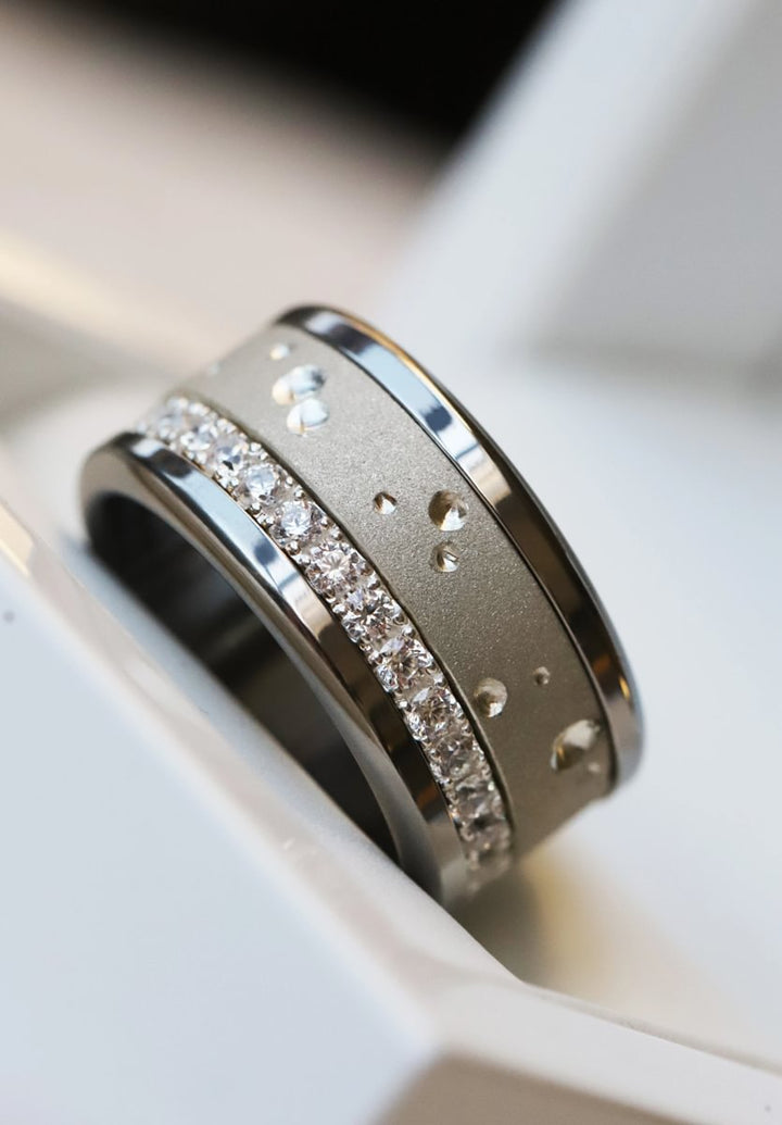 🌙Inner ring "Moon" in staked silver for interchangeable mood ring