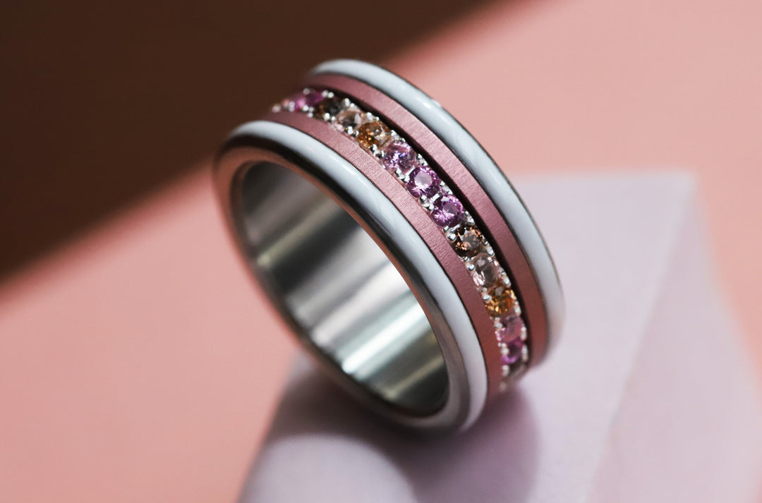 💍 Innenring (Medium Addon) "Aurelles" aus 925er Silber mit Zirkonia Steinen besetzt