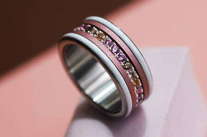 💍 Innenring (Medium Addon) "Aurelles" aus 925er Silber mit Zirkonia Steinen besetzt