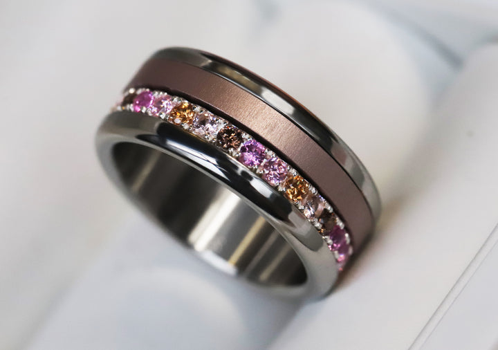 💍 Innenring (Medium Addon) "Aurelles" aus 925er Silber mit Zirkonia Steinen besetzt