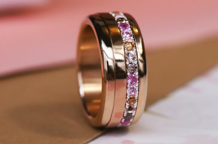 💍 Innenring (Medium Addon) "Aurelles" aus 925er Silber mit Zirkonia Steinen besetzt