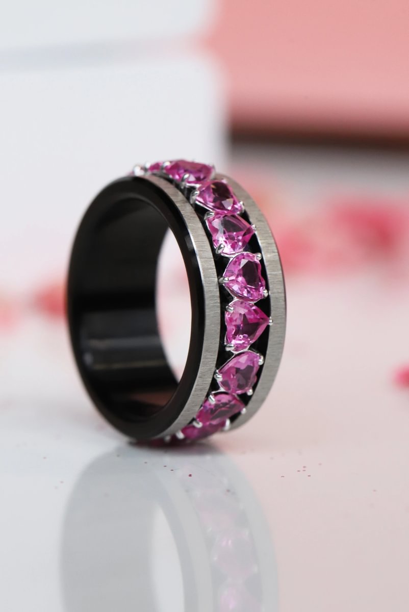 💍💖 Anneau (addon deux tiers) "Aurheart rubis" en argent 925 serti de zircons rubis