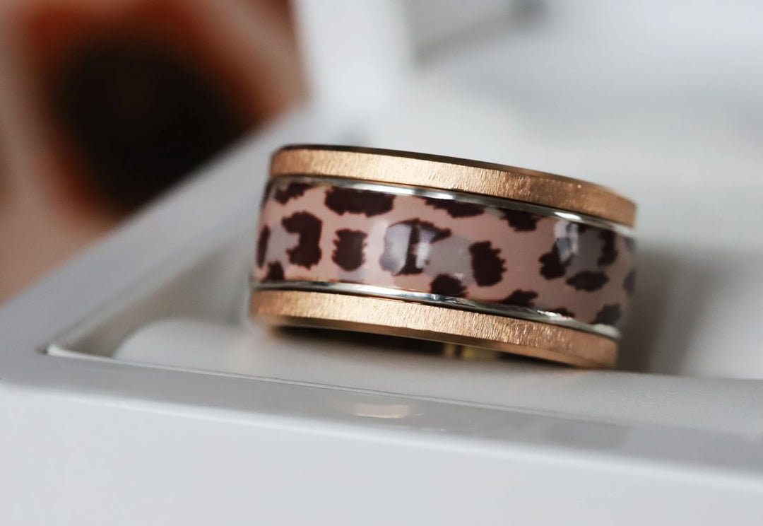 Panthera  🐅 anneau (addon, deux tiers ou medium) en argent 925 avec un revêtement en émail