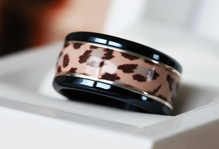 Panthera  🐅 anneau (addon, deux tiers ou medium) en argent 925 avec un revêtement en émail