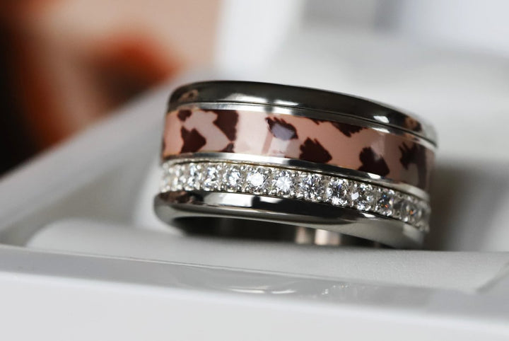 Panthera  🐅 anneau (addon, deux tiers ou medium) en argent 925 avec un revêtement en émail