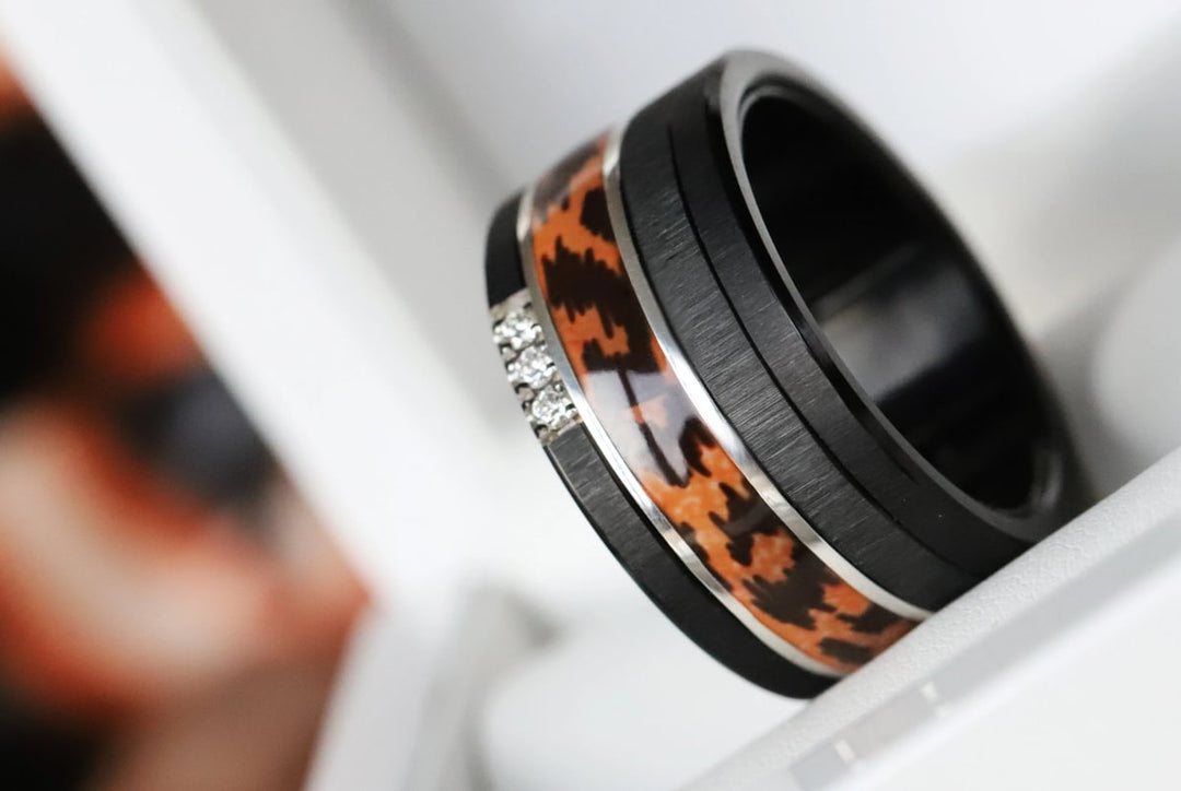 Raubtier  🐆 Innenring (Addon, 2/3 oder Medium) aus 925er Silber mit einer Beschichtung aus Emaille