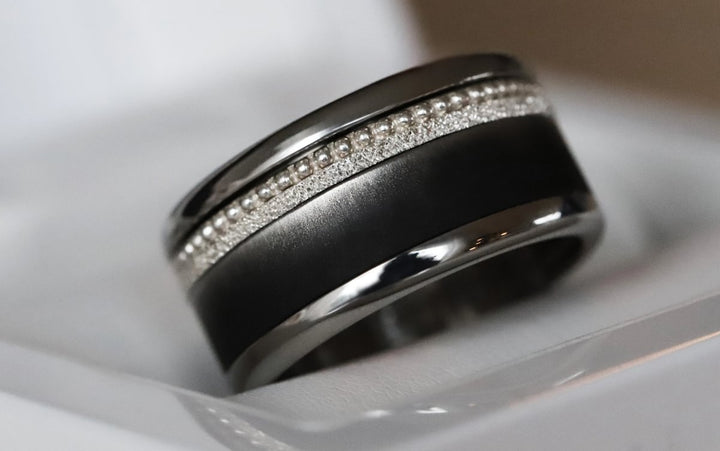 Innenring (Addon oder 2/3 Addon) Shadow aus abgestufter Edelstahl für den auswechselbaren mood Ringe