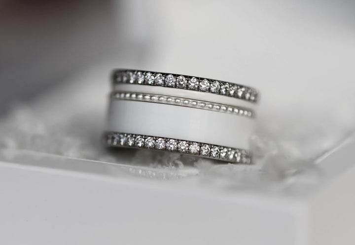 Mini in 925 silver "Snowball" matt finish for interchangeable mood ring