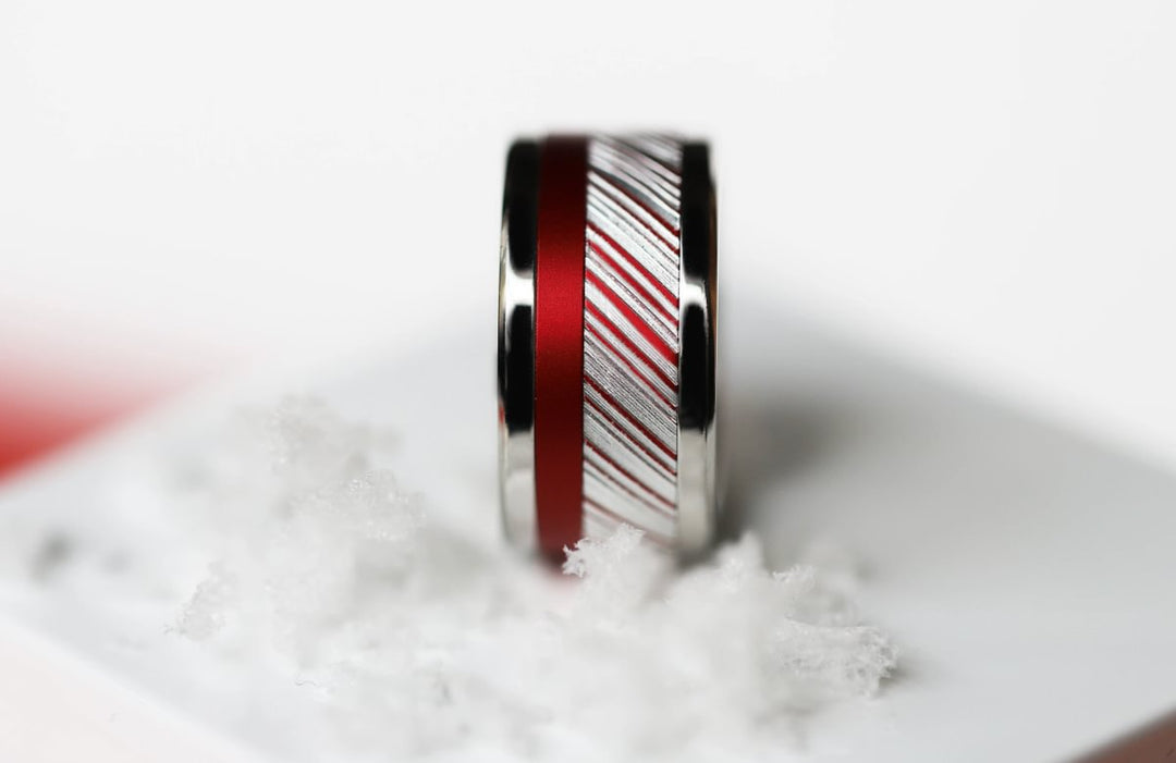 14 🎁 Innenring (Addon oder 2/3 Addon) "Weihnachtszucker" aus rotem Aluminium