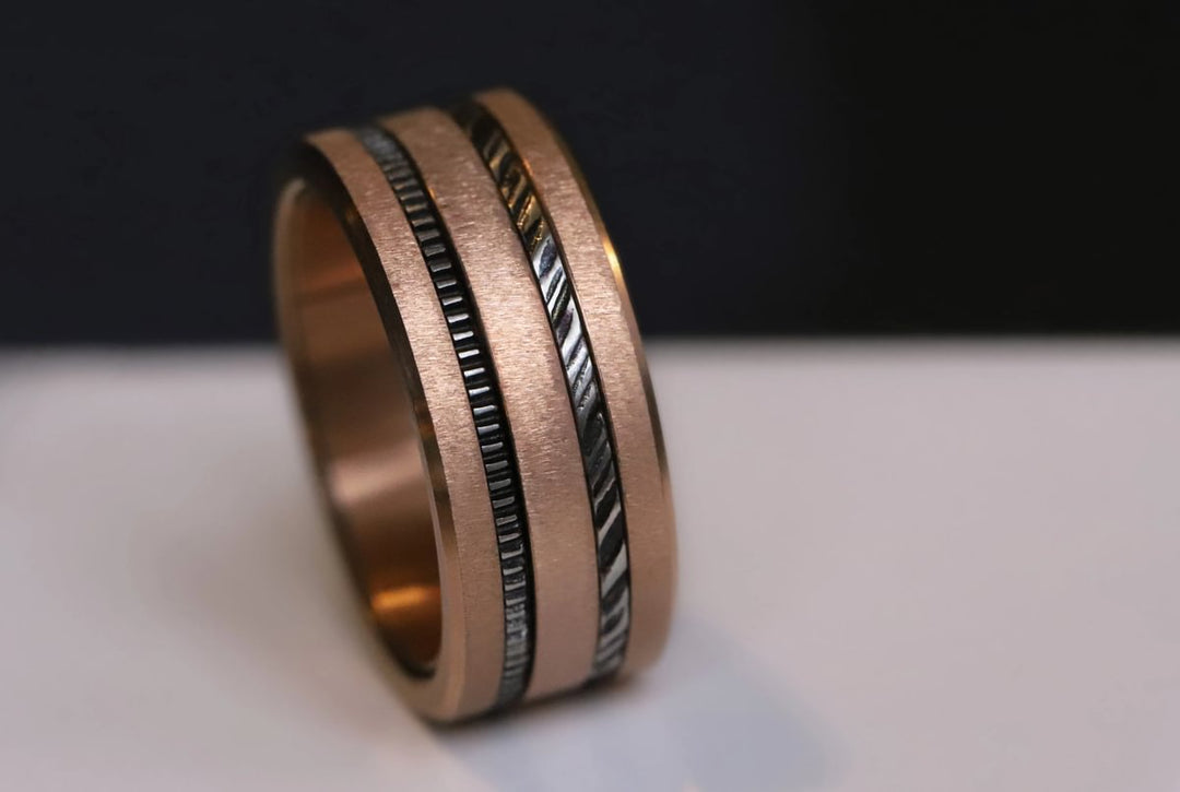 Anneau (mini) en argent 925 oxydé "Oria" pour bague mood interchangeable