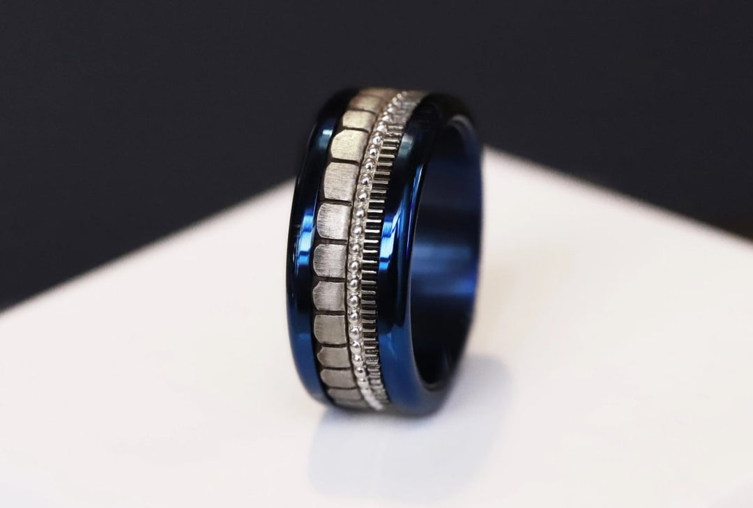 Anneau (mini) en argent 925 oxydé "Oria" pour bague mood interchangeable